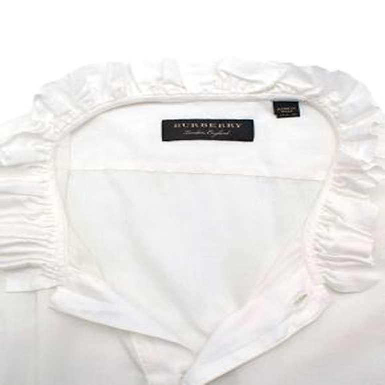 Burberry White Cotton Voile Blouse In Good Condition For Sale In London, GB