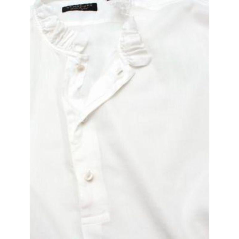 Burberry White Cotton Voile Blouse For Sale 2