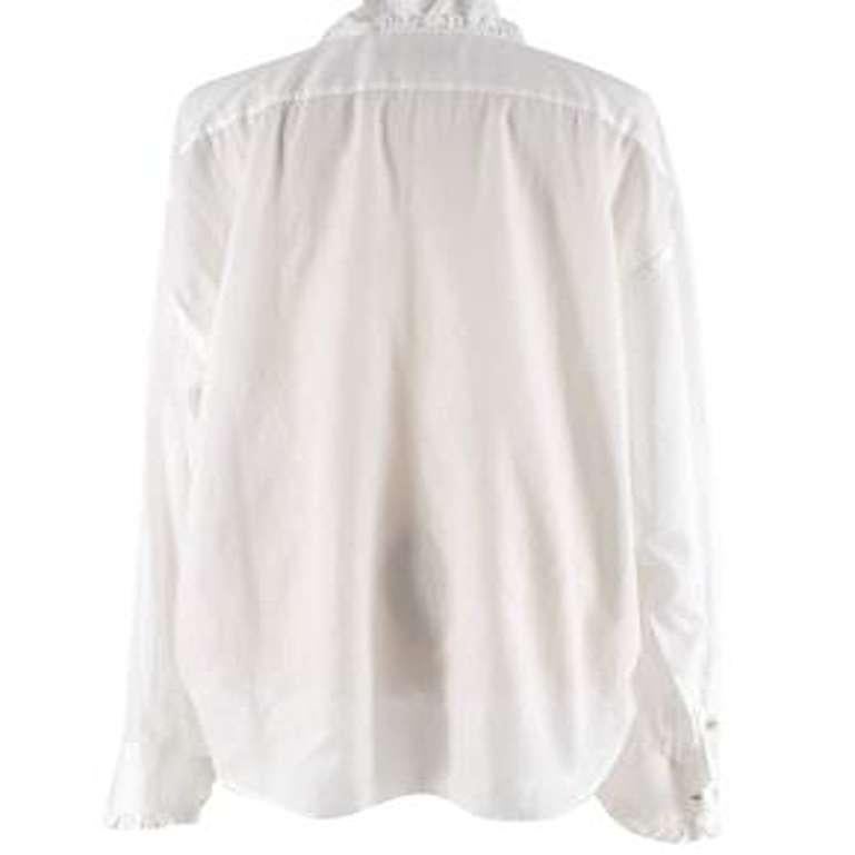 Burberry White Cotton Voile Blouse For Sale 4