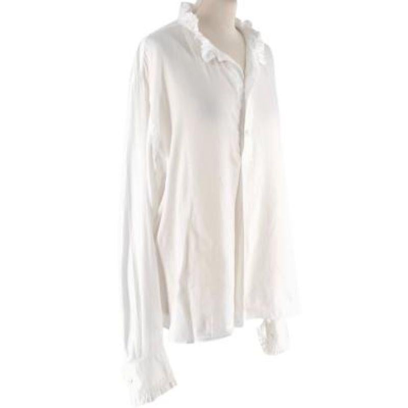 Burberry White Cotton Voile Blouse For Sale 5