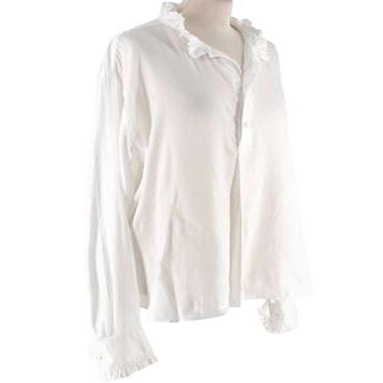 Burberry White Cotton Voile Blouse For Sale 5