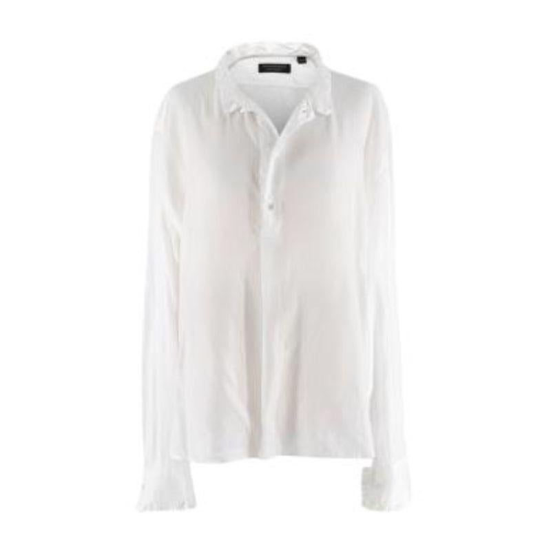 Burberry White Cotton Voile Blouse For Sale