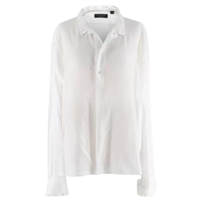 Burberry White Cotton Voile Blouse For Sale
