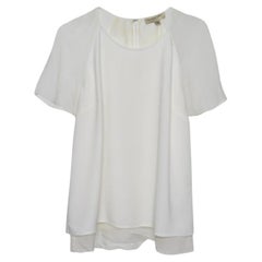 Burberry - Top a maniche corte in crepe bianco M.