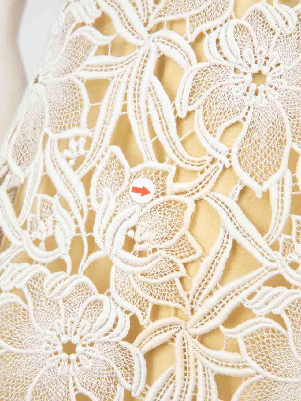 Women's Burberry White Floral Lace Bow Detail Dress Size L For Sale