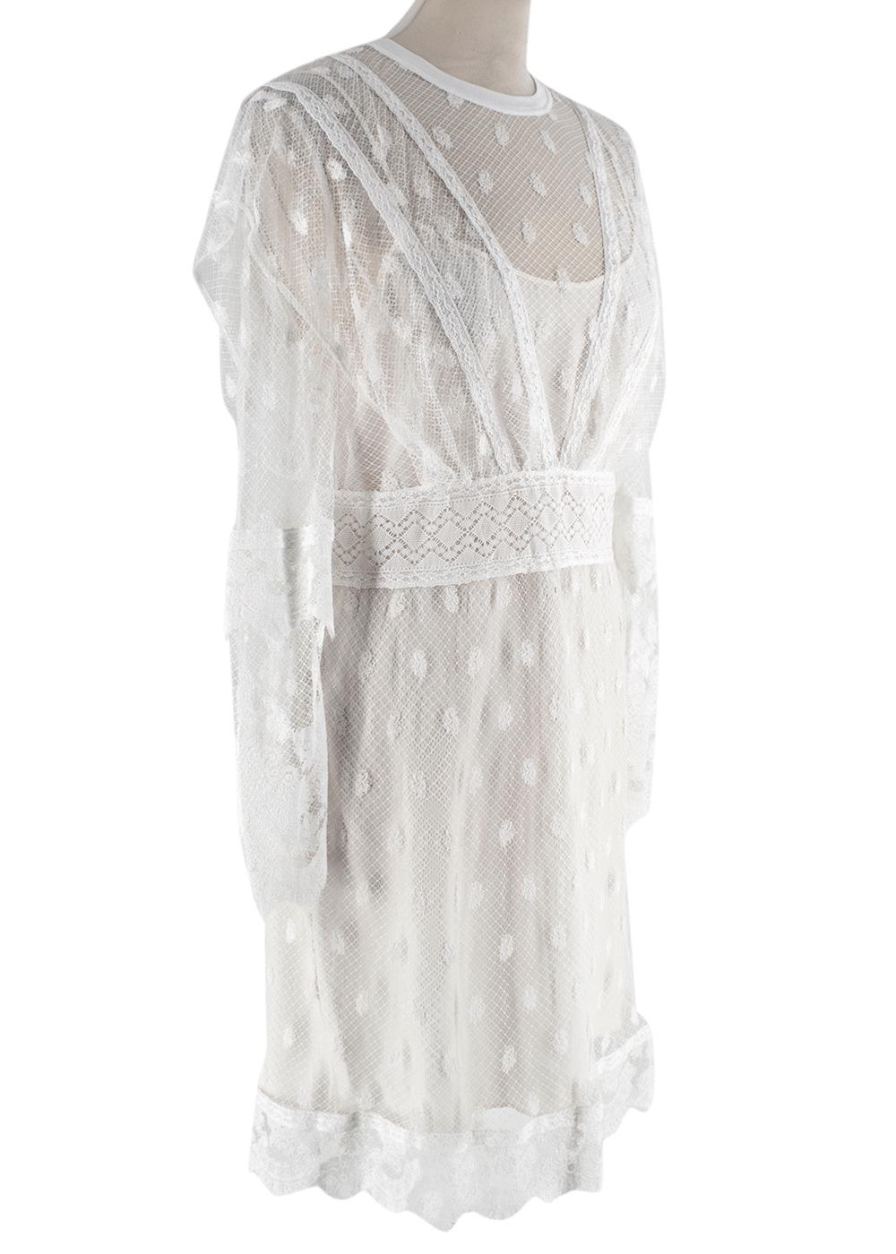 Burberry White Lace Overlay Dress US6 For Sale at 1stDibs