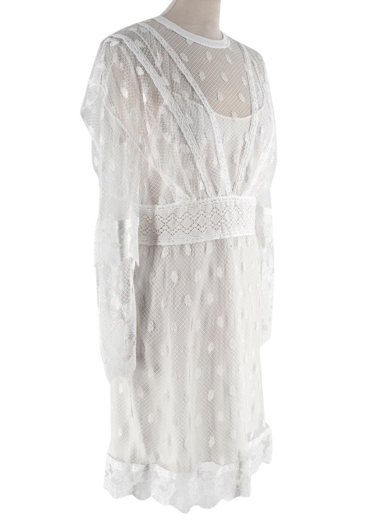 Burberry White Lace Overlay Dress US6 For Sale at 1stDibs | burberry white  dresses