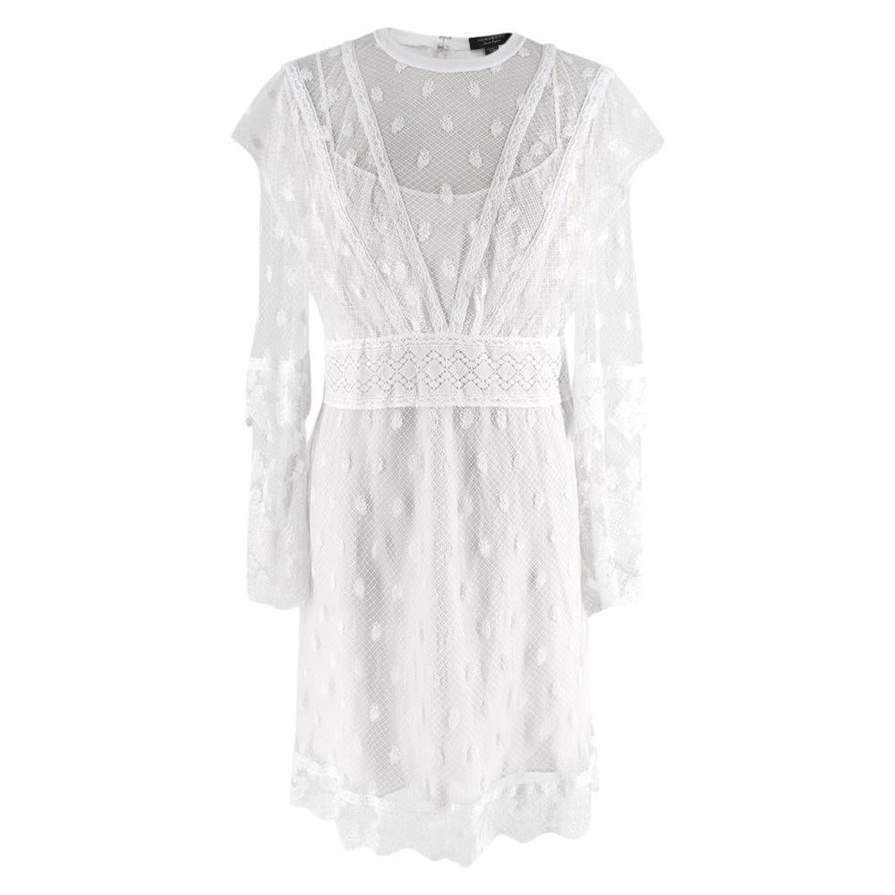 Burberry White Lace Overlay Dress US6 For Sale