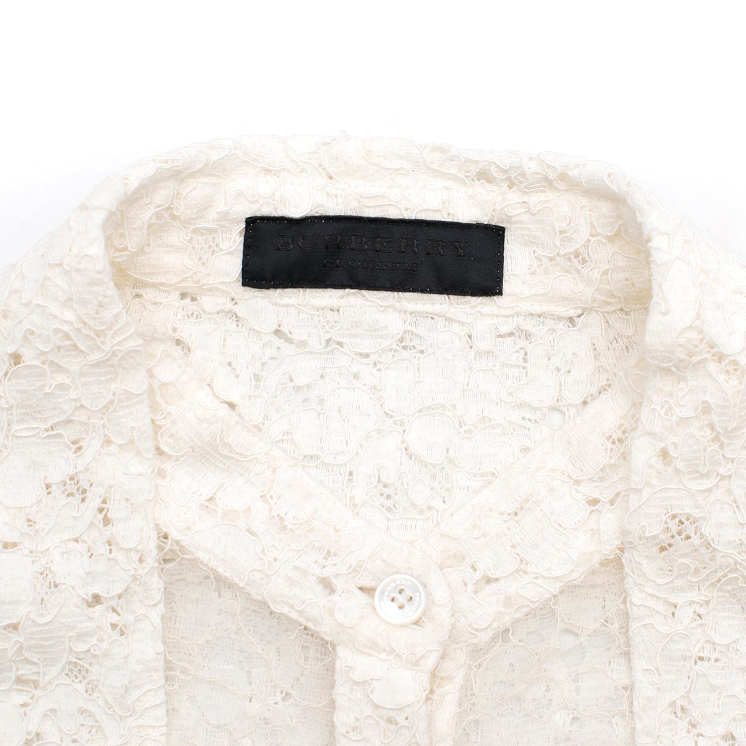 Women's Burberry White Lace Shirt US 6