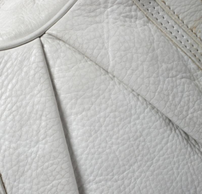 Burberry - Cartable Ashbury en cuir blanc en vente 1