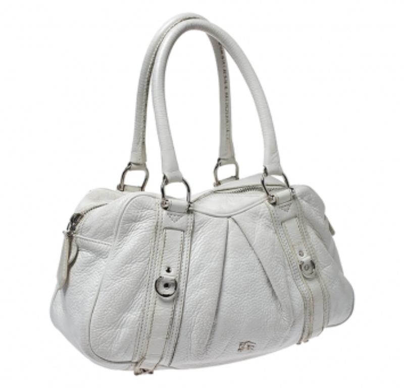 Burberry - Cartable Ashbury en cuir blanc en vente 2