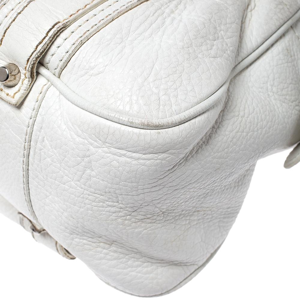 Burberry White Leather Ashbury Satchel For Sale 2