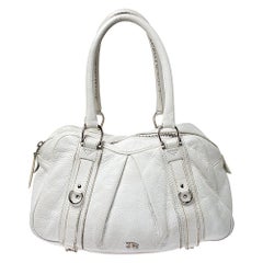 Burberry White Leather Ashbury Satchel