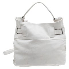 Burberry Borsa a tracolla Crompton in pelle bianca
