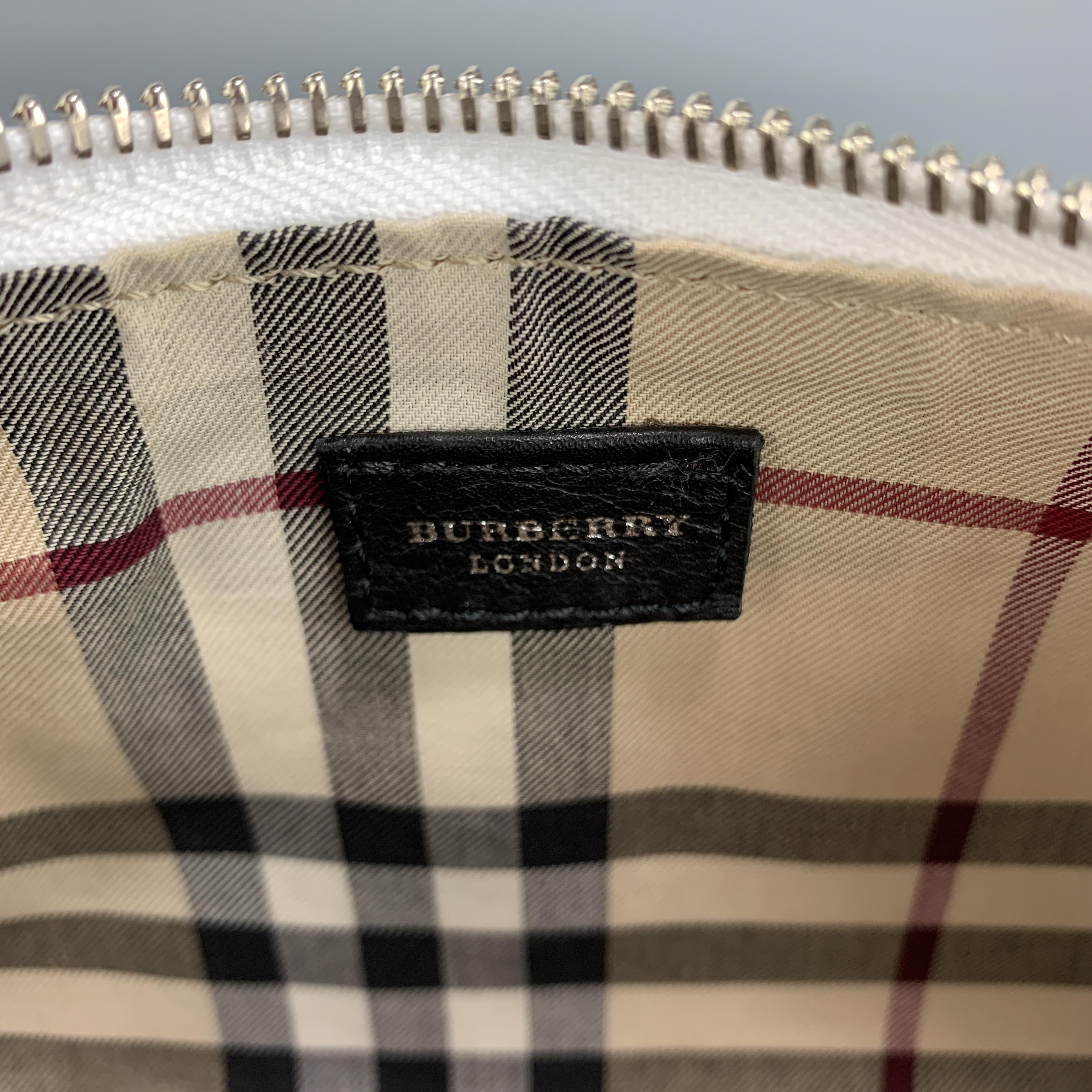 BURBERRY White Leather Mini Patch Flap Pocket Shoulder Bag Purse 3