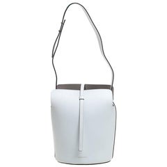 Burberry White Leather Small Bucket Bag