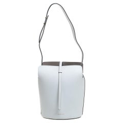 Burberry White Leather Small Bucket Bag