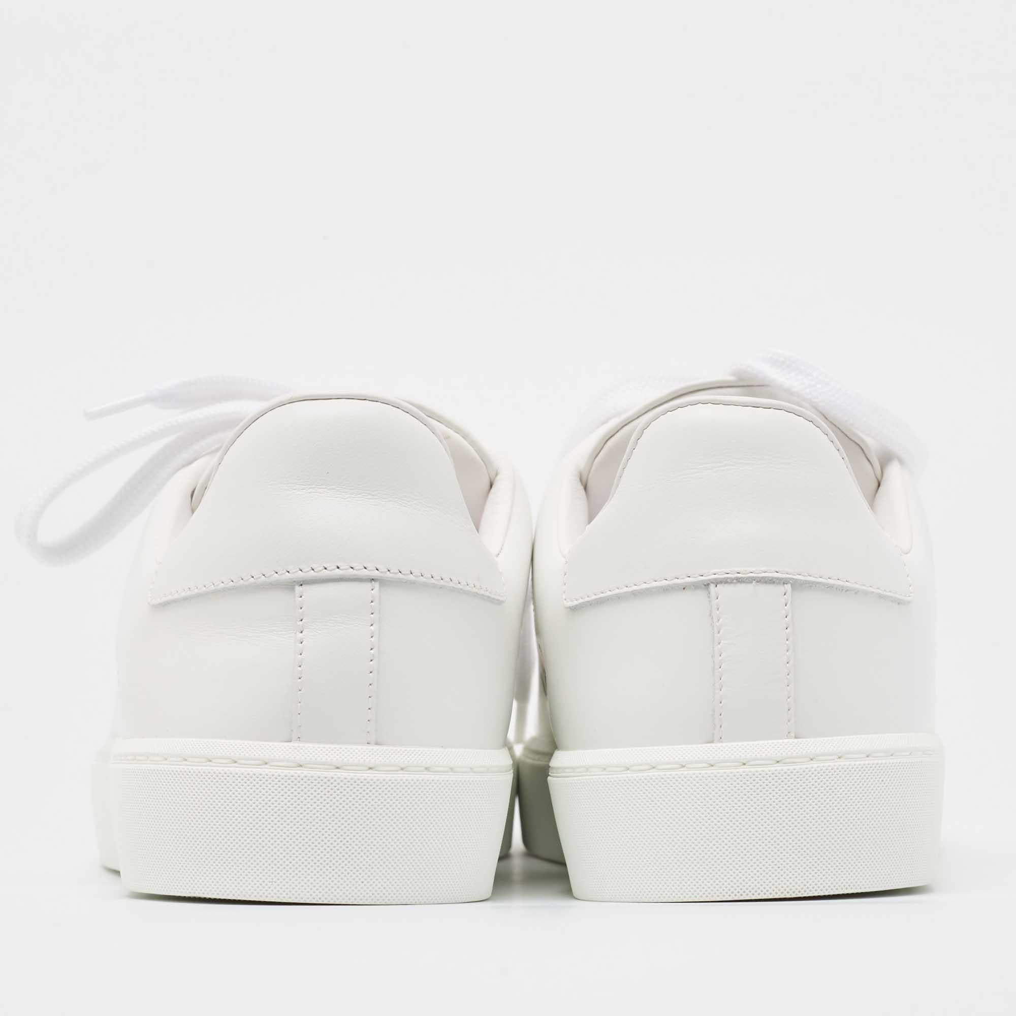 Women's Burberry White Leather Westford Low Top Sneakers Size 39.5