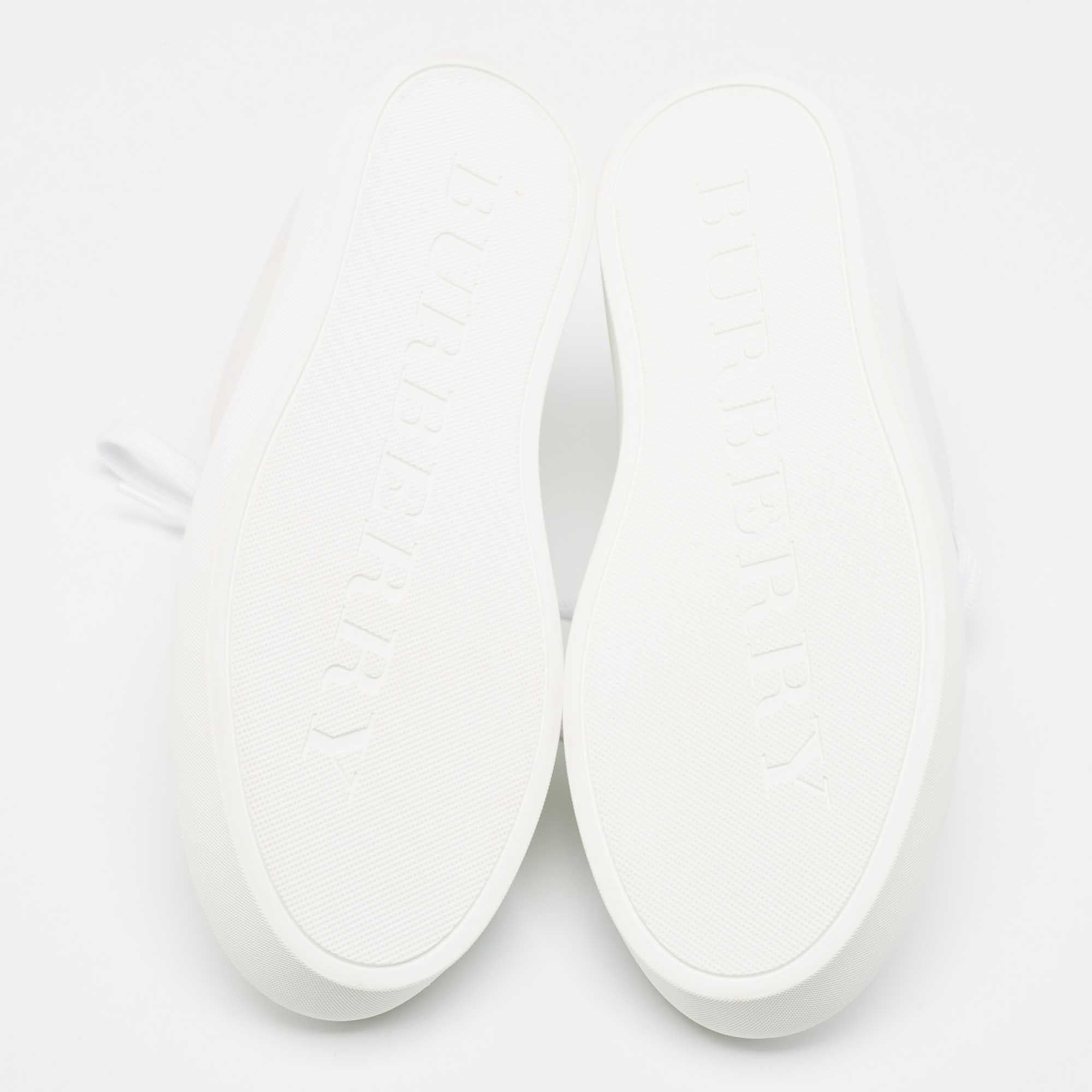 Burberry White Leather Westford Low Top Sneakers Size 39.5 1