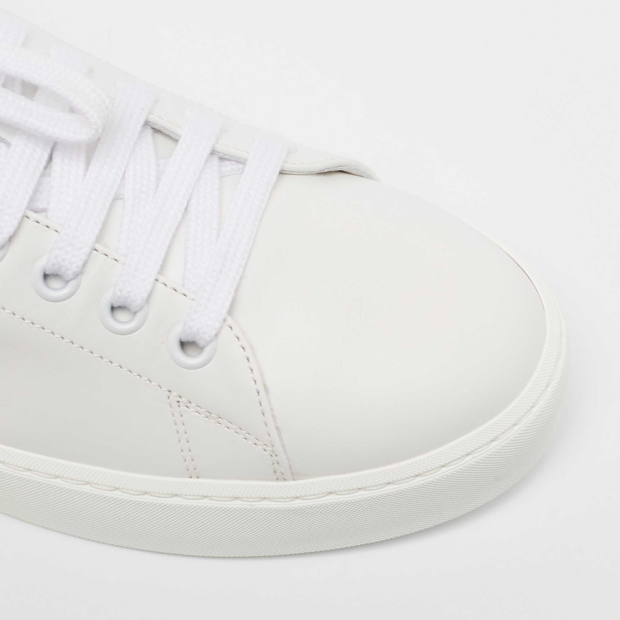 Burberry White Leather Westford Low Top Sneakers Size 39.5 2