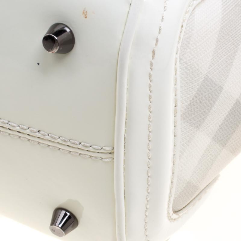 Burberry White Nova Check PVC and Patent Leather Shoulder Bag 6