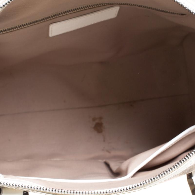 Burberry White Nova Check PVC and Patent Leather Shoulder Bag 3