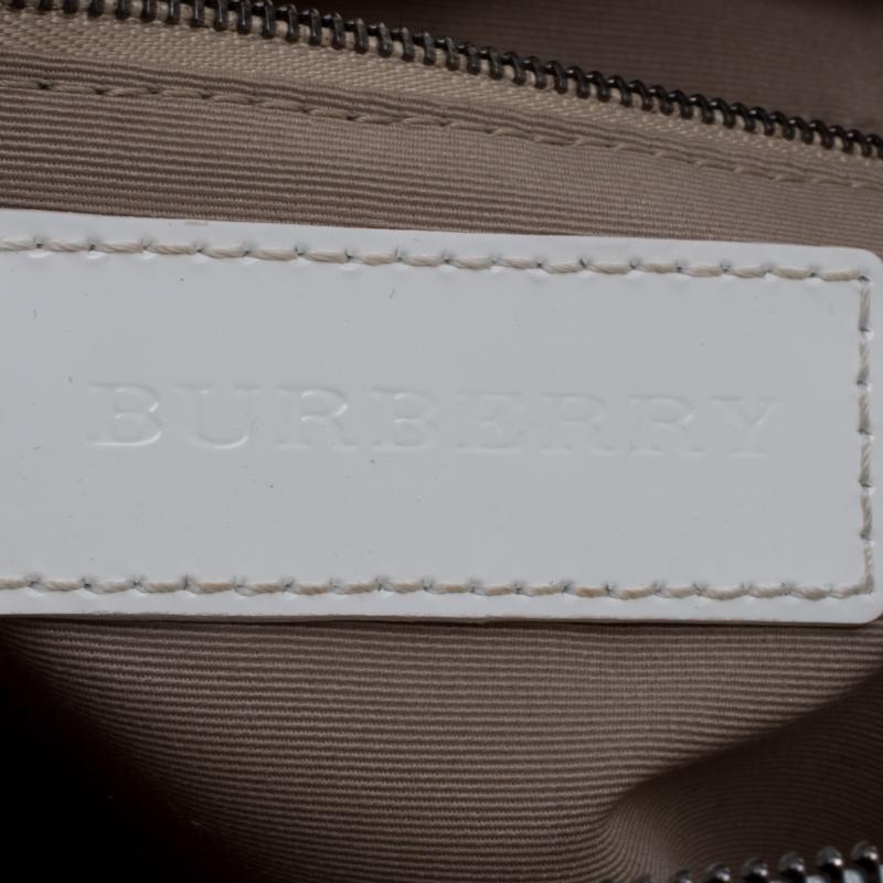 Burberry White Nova Check PVC and Patent Leather Shoulder Bag 4