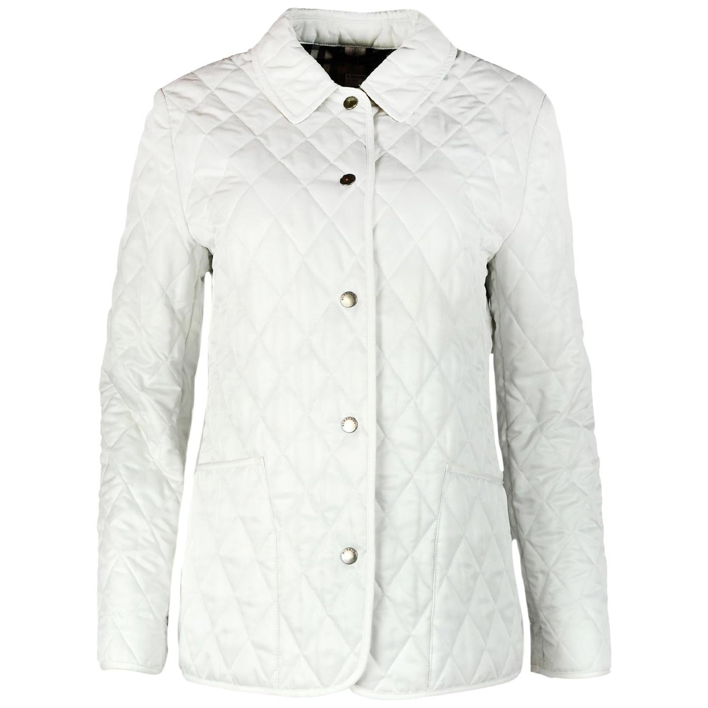 burberry white quilted jacket