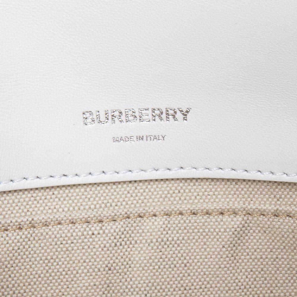 Women's Burberry White/Red Woven Leather TB Lola Belt Bag