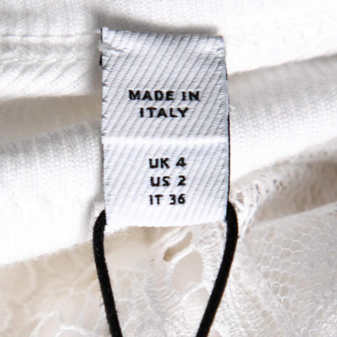 Burberry White Satin & Lace Paneled Slip Dress XS For Sale 1