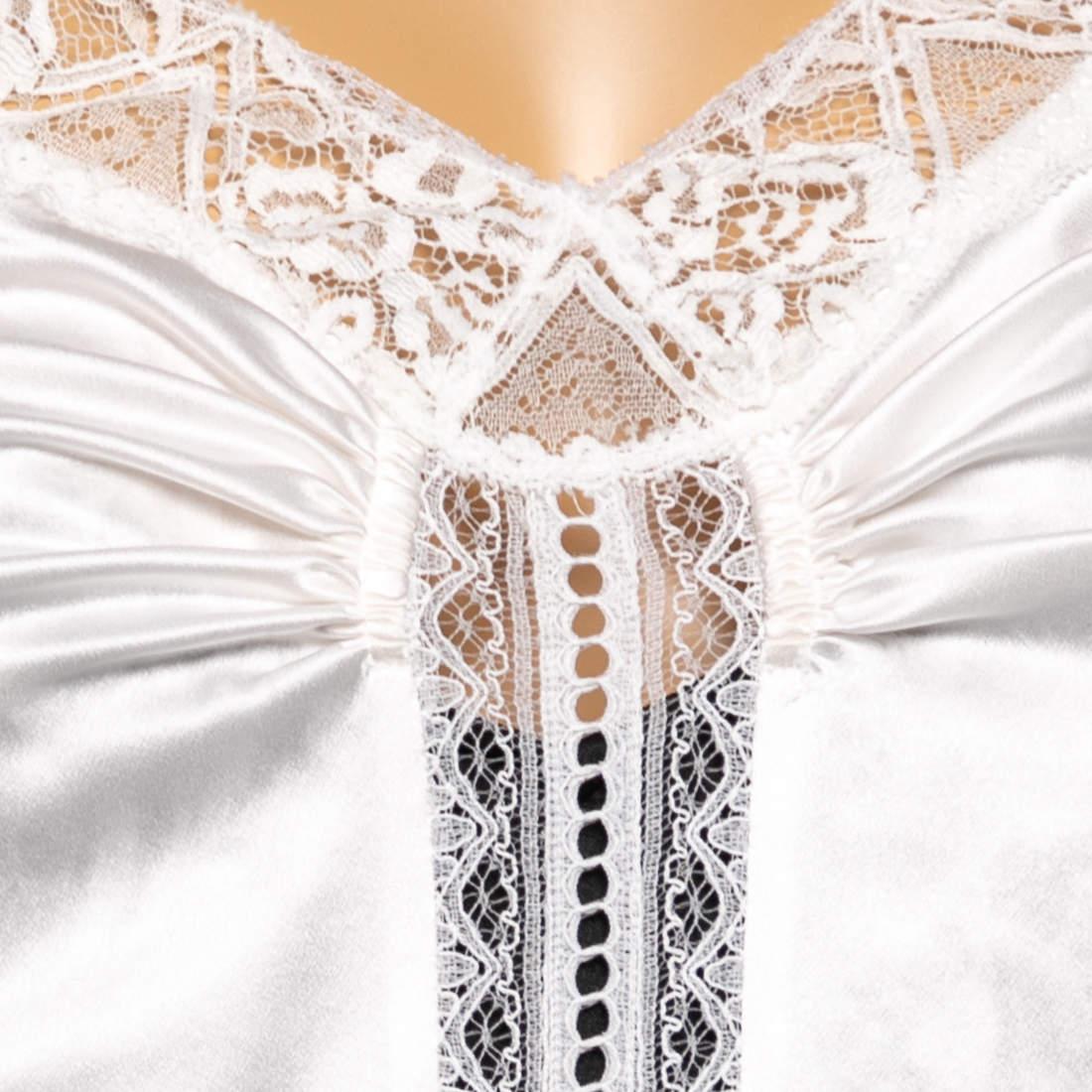 Burberry White Satin & Lace Paneled Slip Dress XS For Sale 3