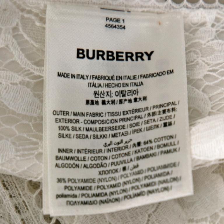 Burberry White Satin & Lace Paneled Slip Dress XS For Sale 3