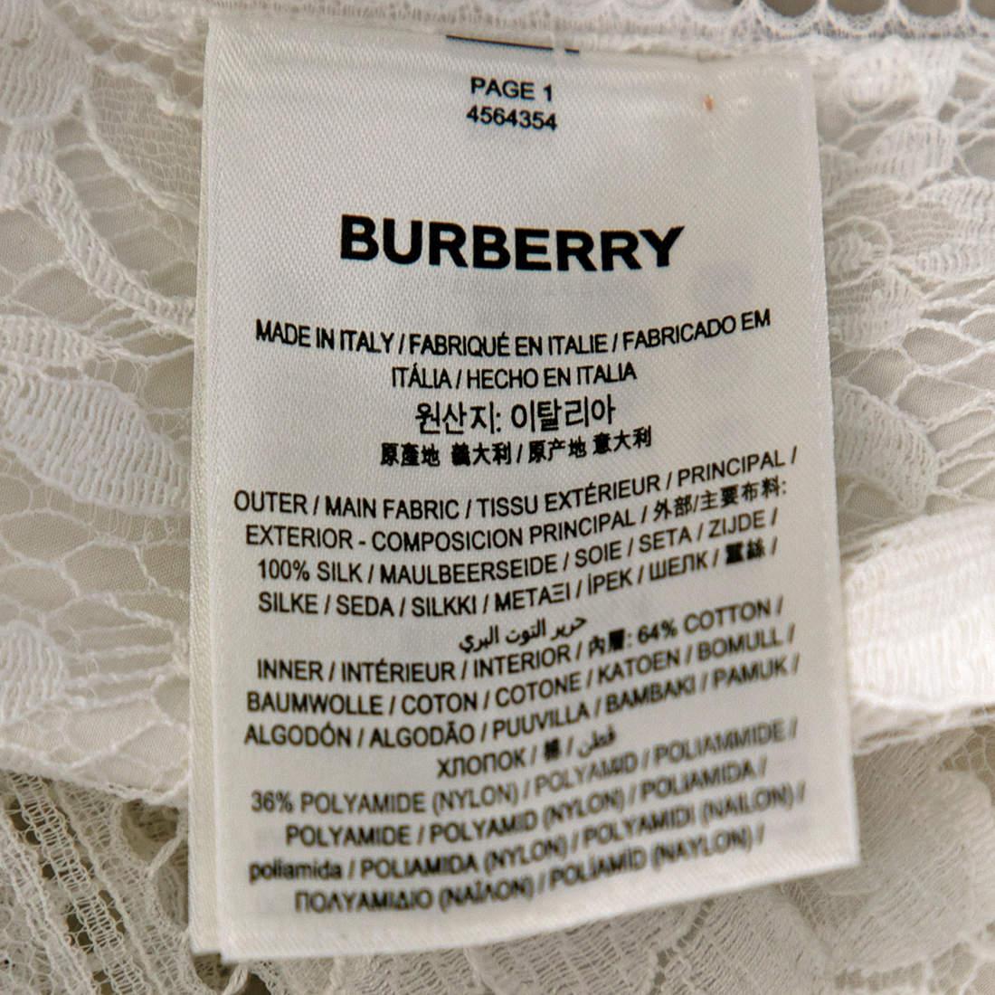 Burberry White Satin & Lace Paneled Slip Dress XS For Sale 4