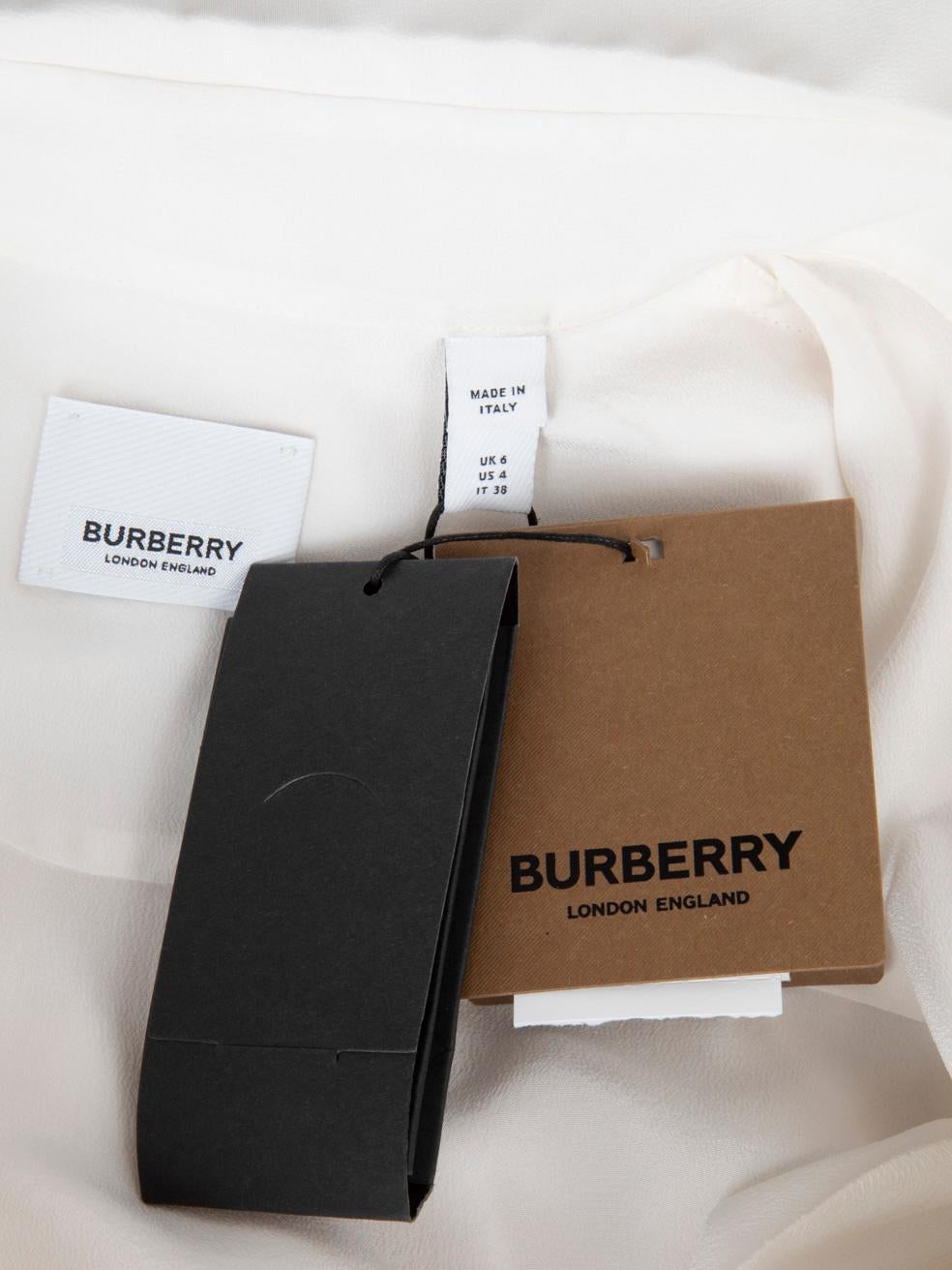 Burberry White Silk Cut Out Shirt Size XS 2