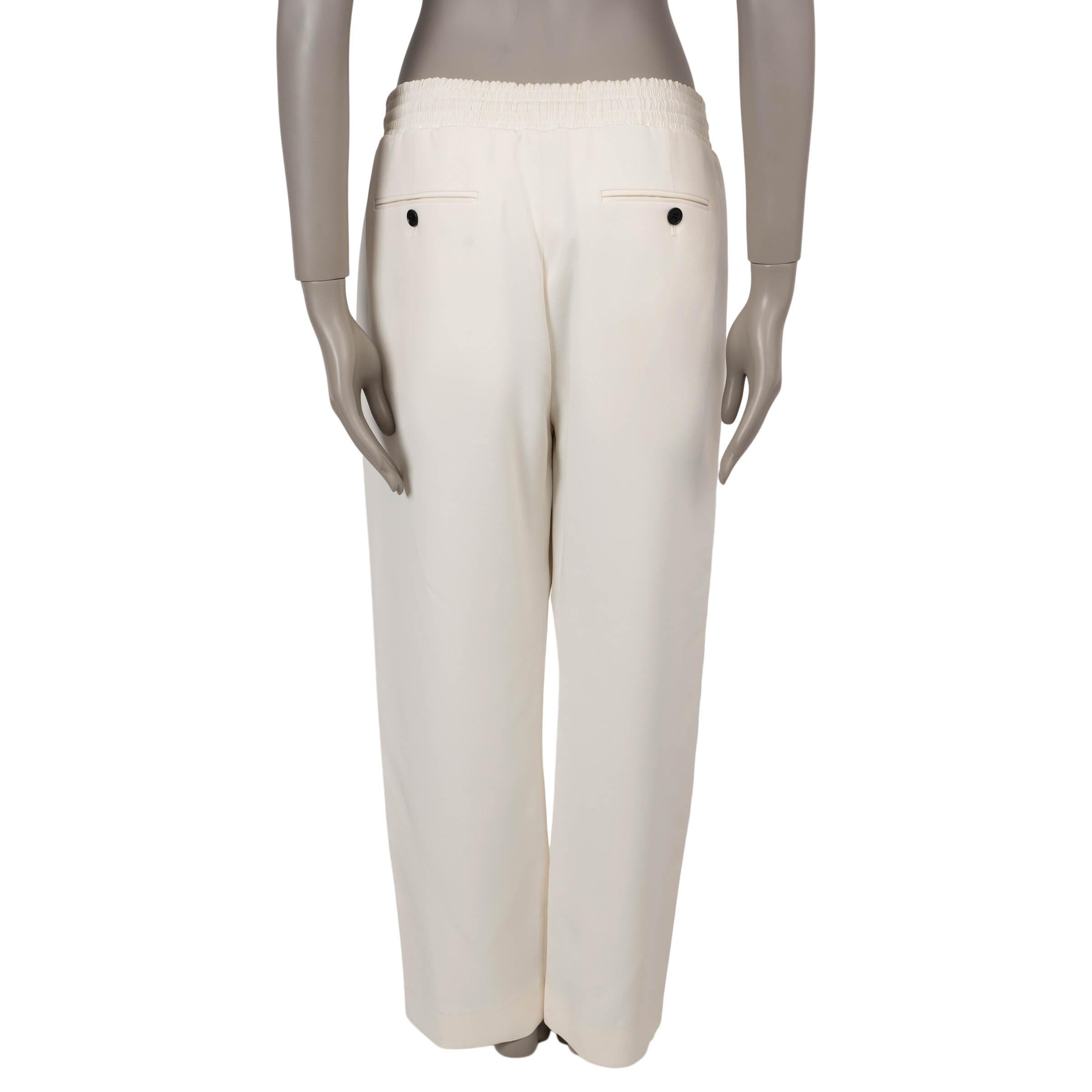 Gris BURBERRY Pantalon à traîne latérale en soie et laine blanche 10 M en vente