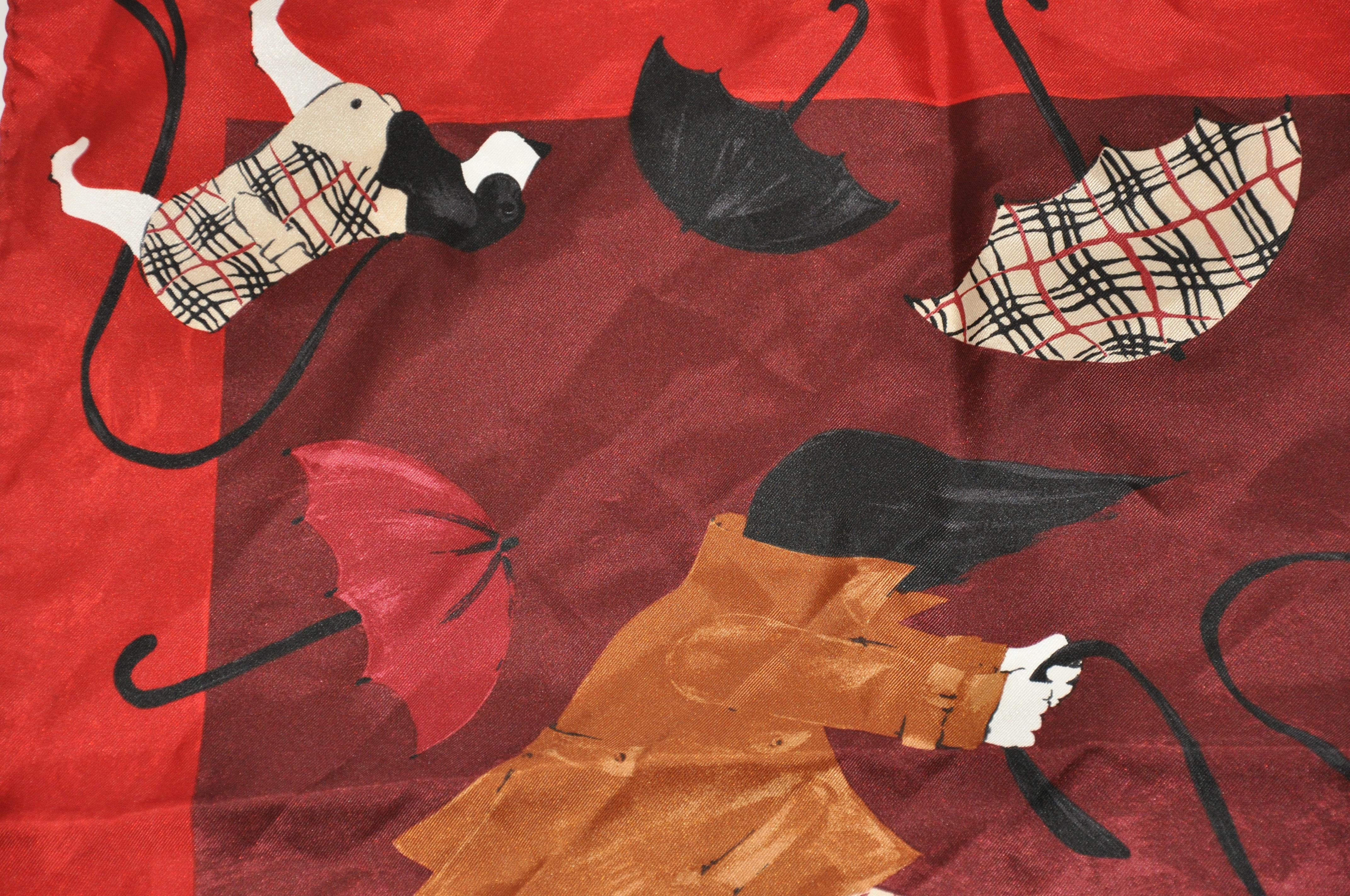 Foulard en jacquard de soie « Wind-Blown Doggies & Umbrellas » de Burberry 2