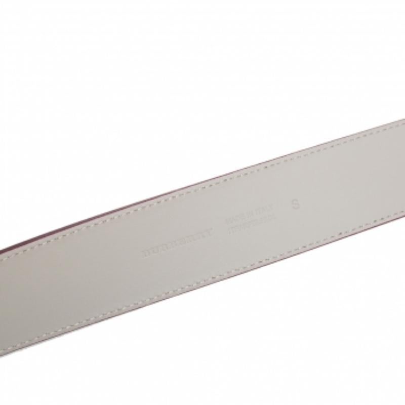 Burberry Wine Red/Ivory Leather Double D Ring Reversible Belt S In Good Condition For Sale In Dubai, Al Qouz 2