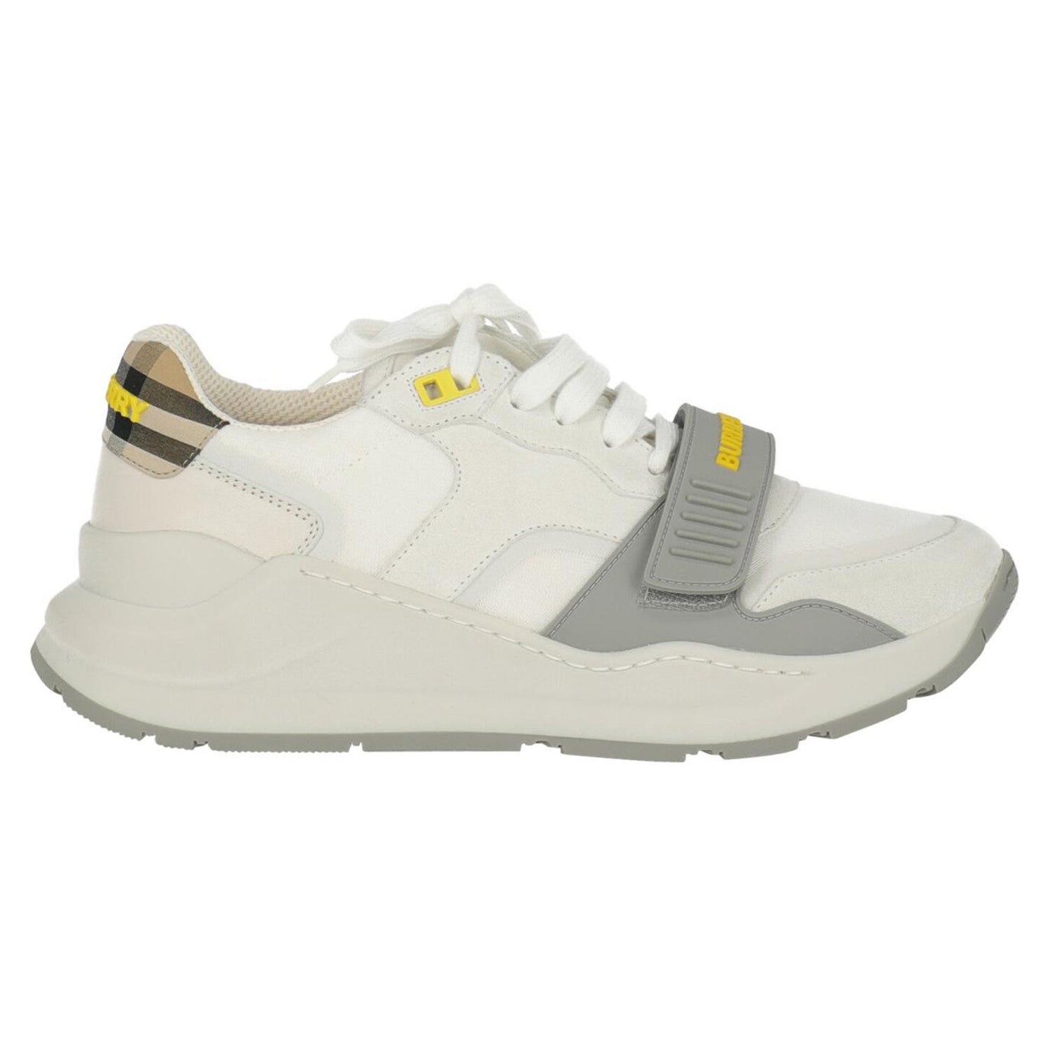 Burberry Women Sneakers Grey, White, Yellow Leather EU 39 For Sale at  1stDibs