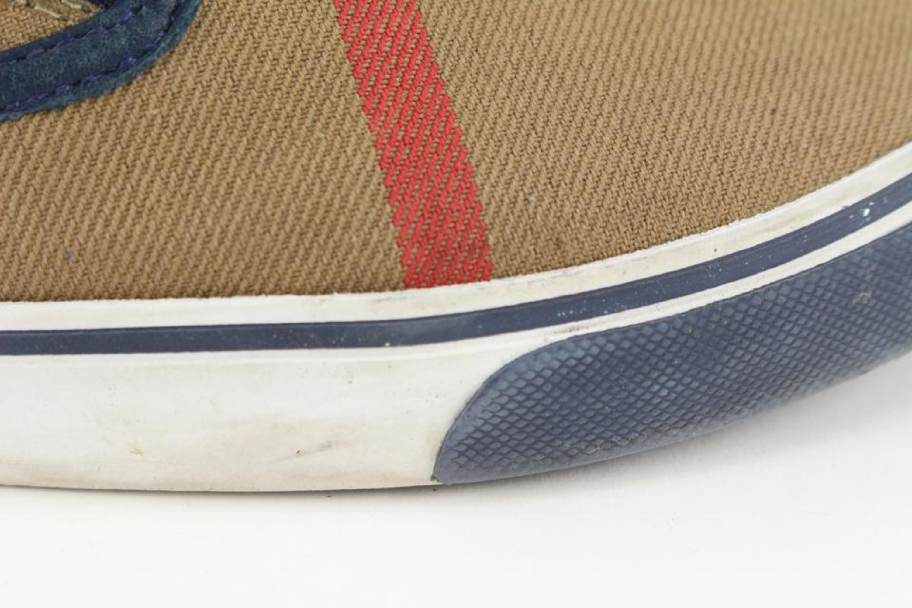 Burberry Women's 35 Beige Nova Check Boat Shoes Deck Slip Ons 128bur2 For Sale 5