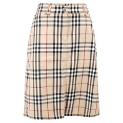Burberry Women's Beige Check Mini A-line Skirt