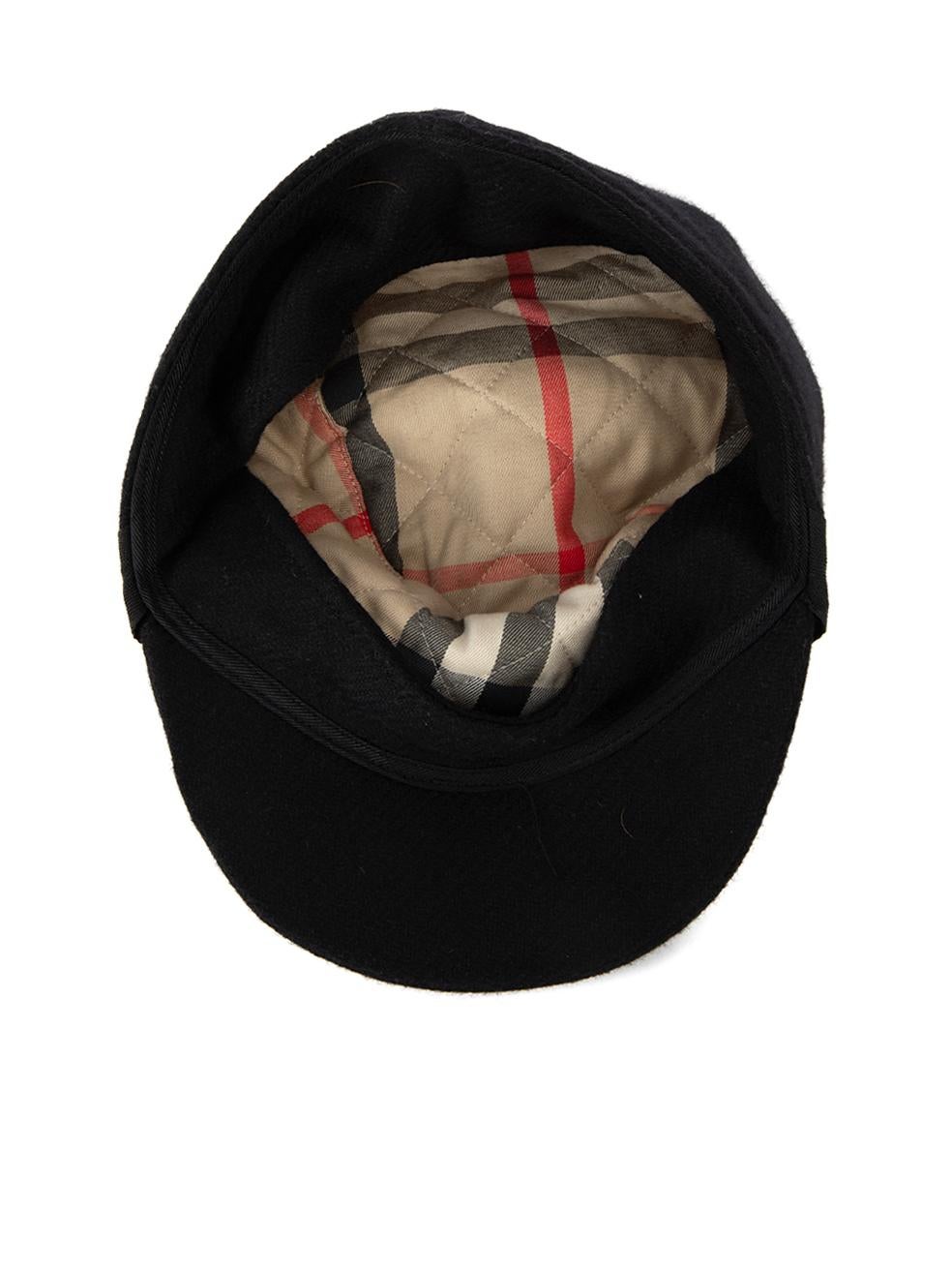 Burberry Women's Black Pom Pom Accent Newsboy Hat 1
