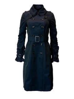 Burberry Womens Black Prorsom Belted Trench Coat