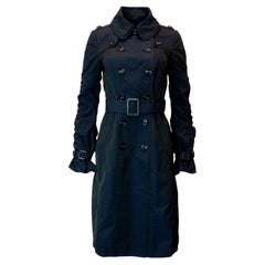 Burberry Womens Black Prorsom Belted Trench Coat Burberry Womens Black Prorsom Belted Trench Coat