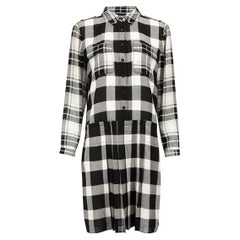 Burberry Women's Black & White Check Print Mini Dress