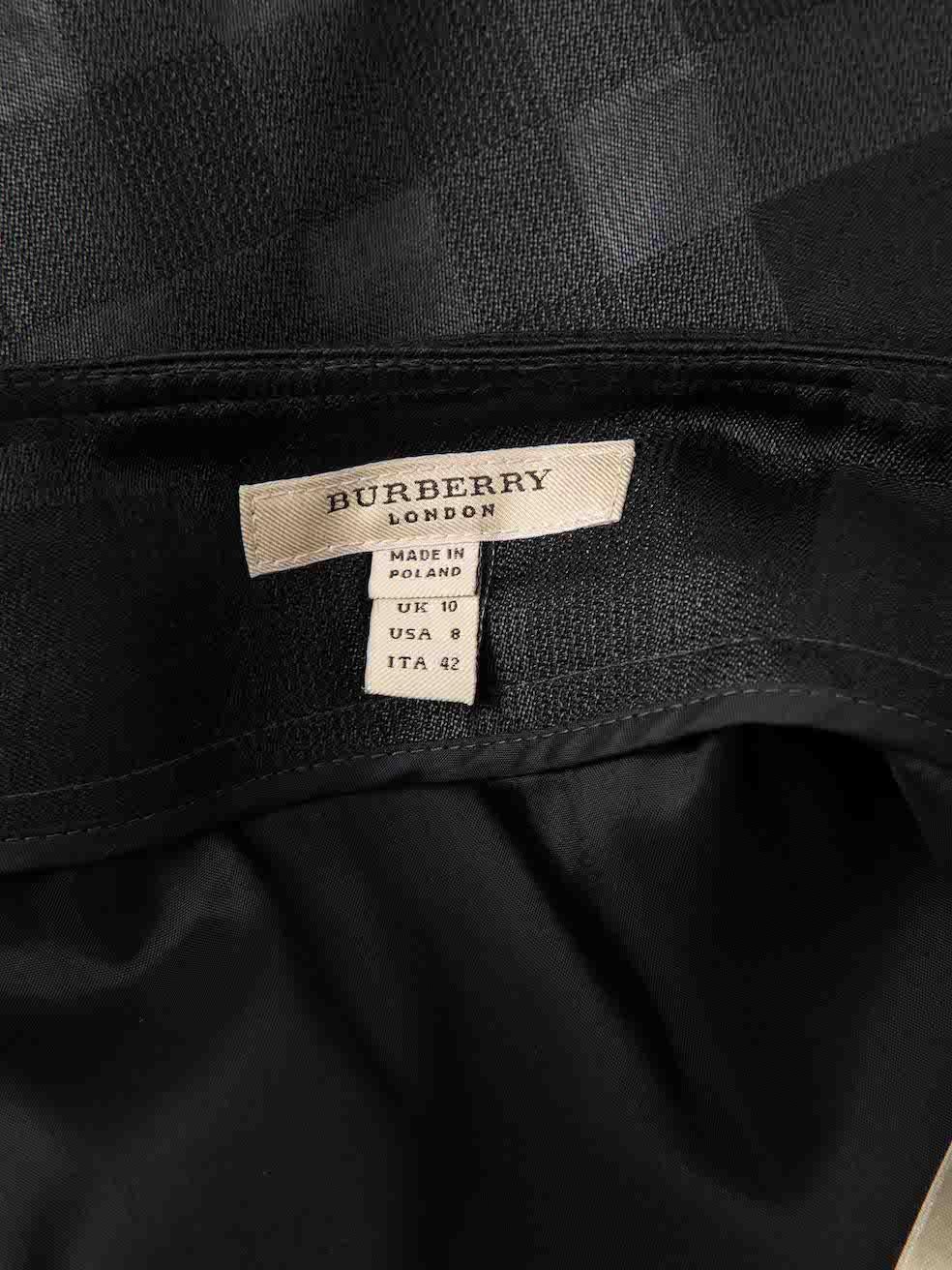 Burberry Women's Black Wool-Blend Belted Check Mini Skirt 1