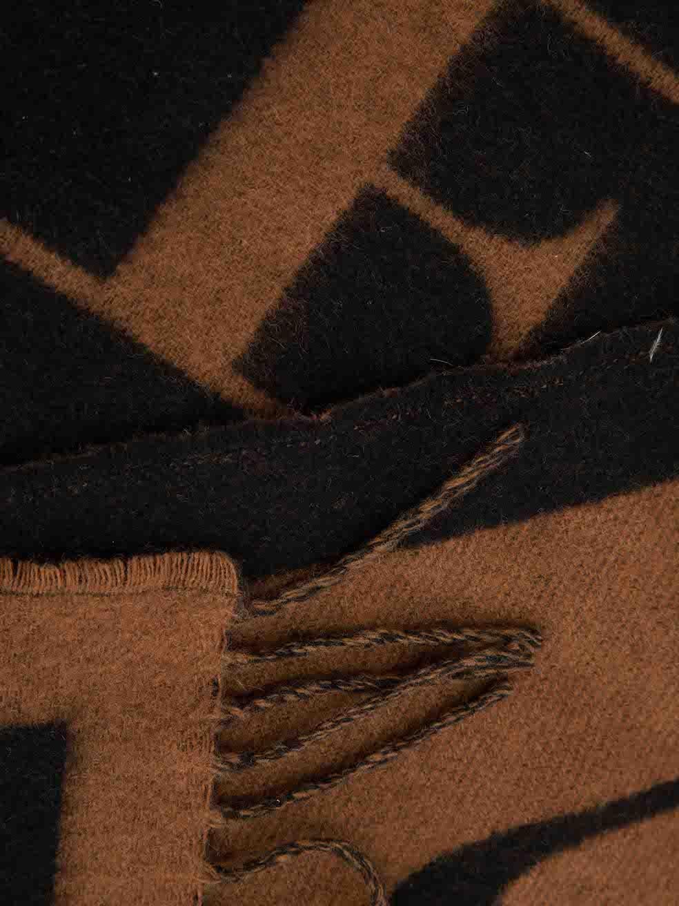 Burberry Women's Brown & Black Logo Scarf In Good Condition In London, GB