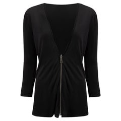 Burberry Women's Burberry Brit Black 3/4 Sleeve Zip Up Jacket