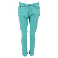 Used Burberry Women's Burberry Brit Turquoise Bayswater Skinny Ankle Zip Trousers