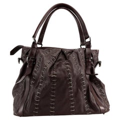 Burberry Women's Burgundy Vintage Hardware Detail Leather Tote