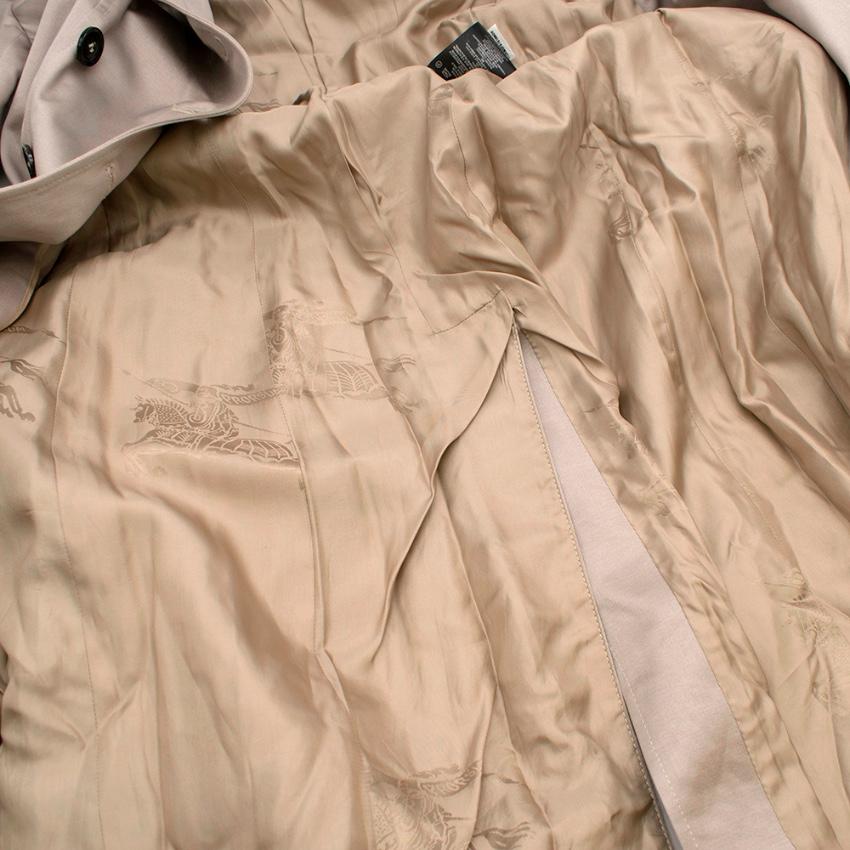Beige Burberry Womens Cotton Gabardine Trench Coat - Size XXS US2